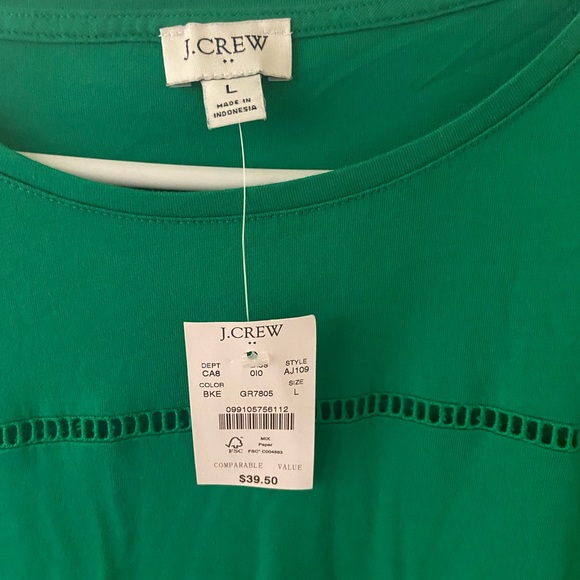 J Crew green tshirt large NWT - Picture 2 of 3